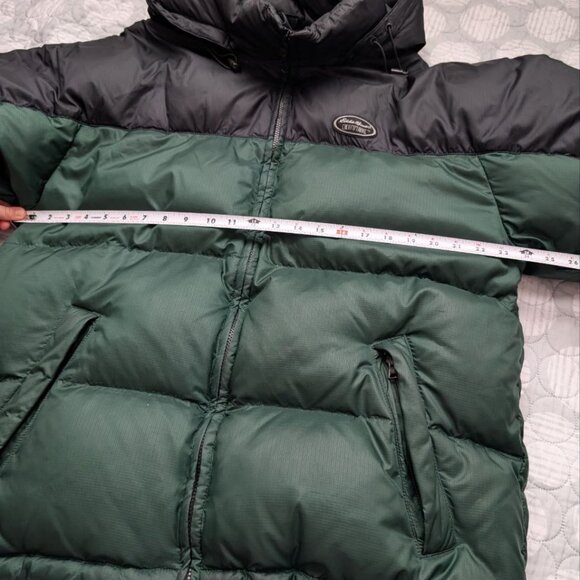 Vintage Eddie Bauer EBtek Goose Down Puffer Jacket Green/ Black Men`s size L. - Picture 4 of 16